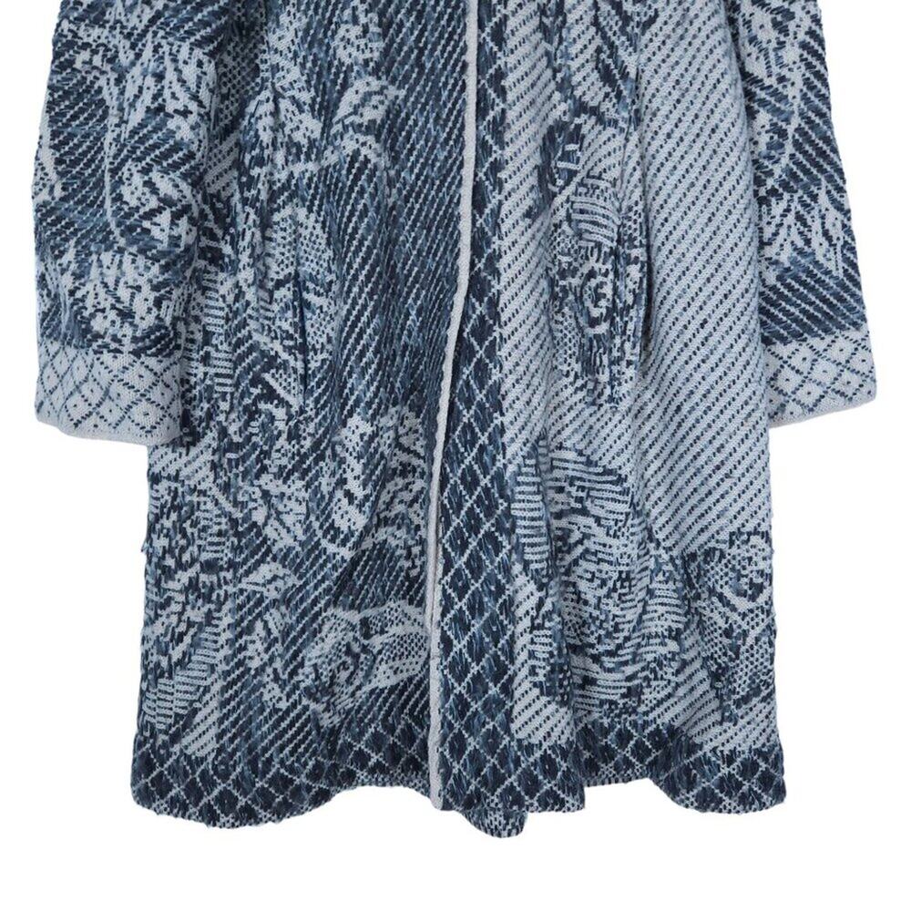 IVKO Womens Coat EU 36 Gray Floral Geometric Button Up Removable Shawl Pockets - Picture 4 of 15